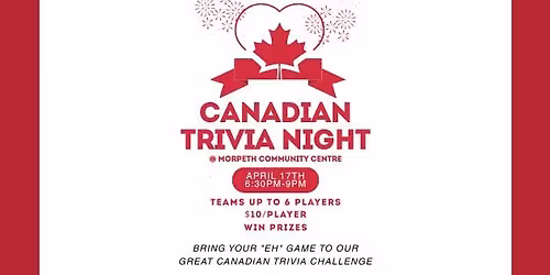 Morpeth Hall - Canadian Trivia Night