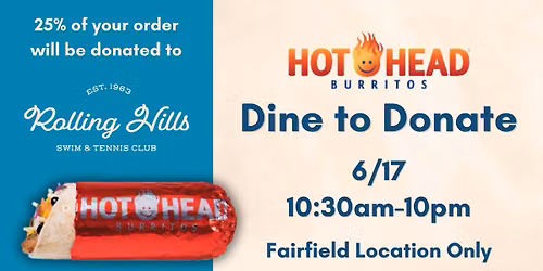 Dine to Donate - Hot Head Burritos (Fairfield)