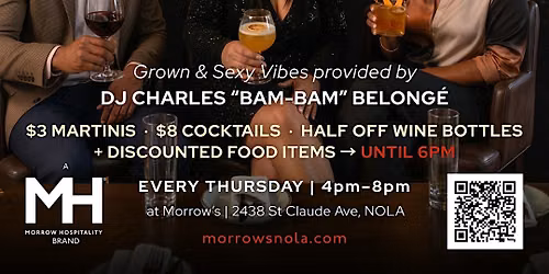 Chef Lenora presents TOP SHELF Thursdays @ Morrow's Balcony Bar