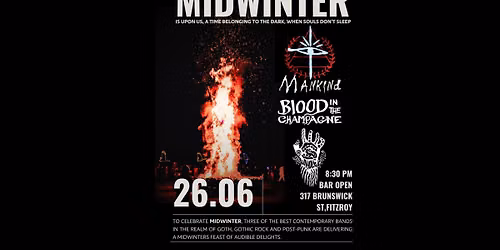 MIDWINTER - Mankind (Tas), Blood In The Champagne & One Whole Hand