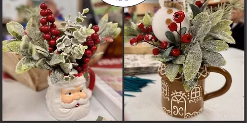 Fun Holiday Mug Floral Workshop