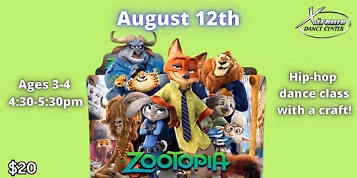 Zootopia Pop-up Dance Class Ages 3-4