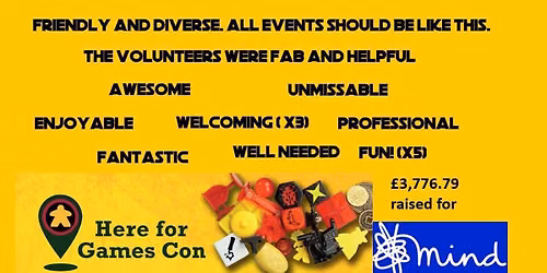 Here For Games Con: A free inclusive charity games convention (Herefordshire Mind)