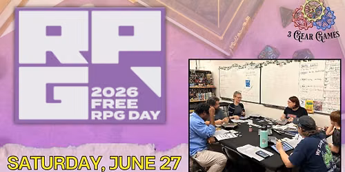 Free RPG DAY 1 (2026 ) - at 3 Gear Games