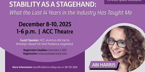Alvin College Drama Master Class: Stability as a Stagehand