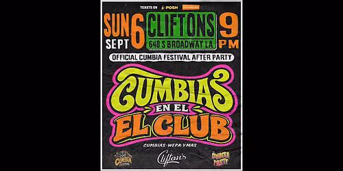 CUMBIAS EN EL CLUB - CLIFTONS DTLA  - (SUN SEPT 6)