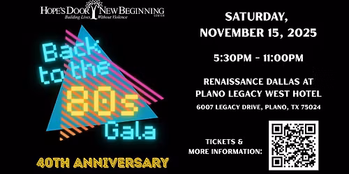 40th Anniversary "Back to the 80s" GALA!