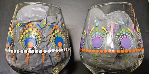 Wine glass painting at The Vineyard at Hershey