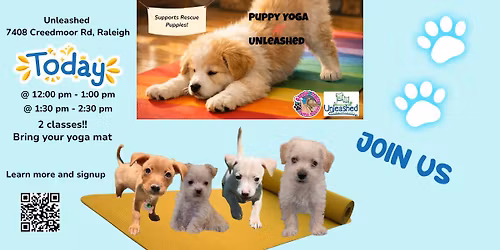 Puppy Yoga-Unleashed-Stonehenge 1:30-2:30p