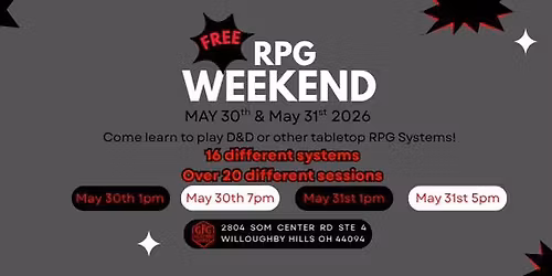 Free RPG Weekend!