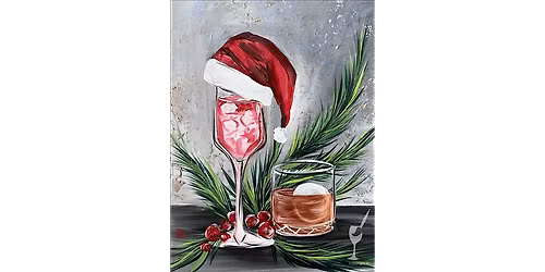 Winter Spirits Wearing Santa Style - Paint and Sip in Houston | Classpop!\u2122