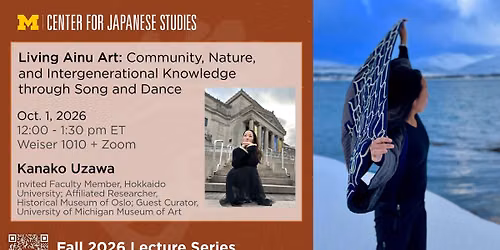 CJS Noon Lecture Series | Rivers and the Politics of Temporality in Ainu Mosir