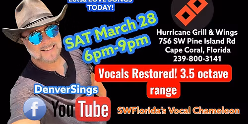 DenverSings @ Hurricane Grill & Wing (Cape Coral)