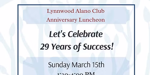 Lynnwood Alano Club 29 year anniversary luncheon 
