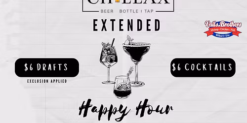 Every Wednesday : Extended Happy Hour
