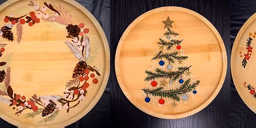 "Deck the Boards" Painted Resin Charcuterie Board