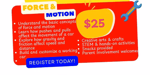 Head of STEAM Weekend Enrichment Class-Force and Motion