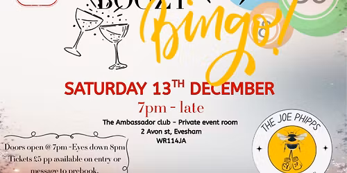 Christmas boozy bingo charity night