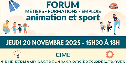 Forum m\u00e9tiers, formation et emplois du sport et de l'animation