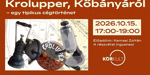 26\/10\/15: Krolupper, K\u0151b\u00e1ny\u00e1r\u00f3l - el\u0151ad\u00e1s