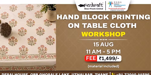 Hand Block Printing on Table Cloth Workshop
