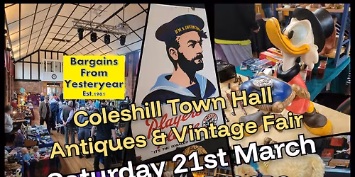 Coleshill Town Hall Antiques & Vintage Fair 2026