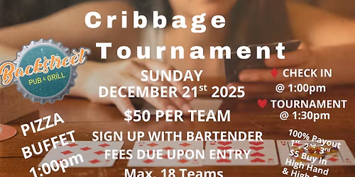 Backstreet\u2019s Cribbage Tournament