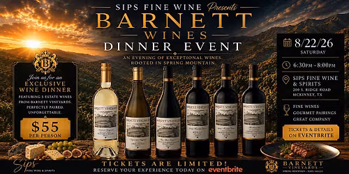 Barnett Wines and Dinner Event