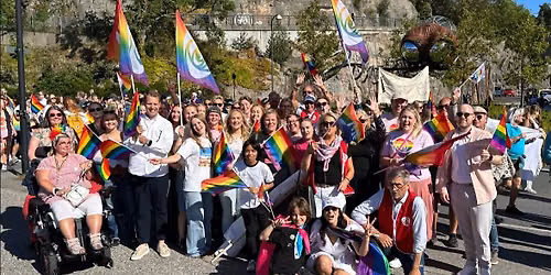Parade med Kristiansand Arbeiderparti - Skeive S\u00f8rlandsdager