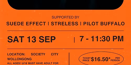 Society City w\/"The Chordroys" + "SUEDE EFFECT" + "Streless" + "Pilot Buffalo""