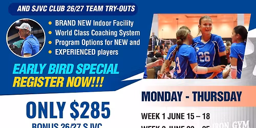 SJVC Volleyball Camp 7th & 8th Grade - Week 6