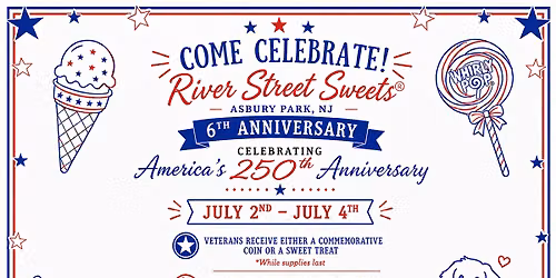 Red, White & Sweet: River Street Sweets\u00ae Asbury Park 6th Anniversary Celebration