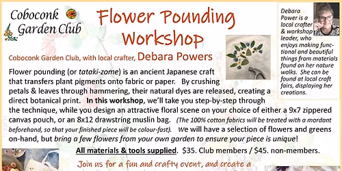 Flower Pounding (tataki-zome) Workshop (evening session)