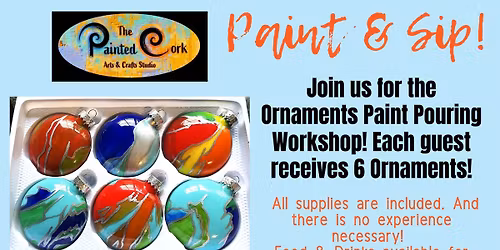 Pour Paint Abstract Glass Ornaments! Each guest gets a set of 6!