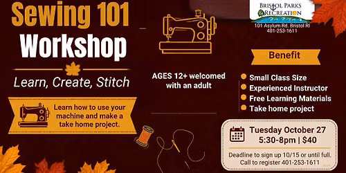 Sewing 101 Workshop w. Nicole