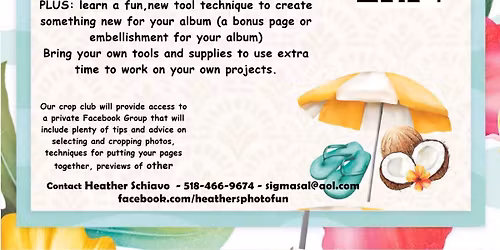 Creative Memories: ADK Crop Club & Beginners Class  -June 24th $20 