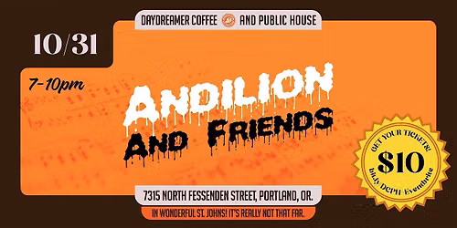 Andilion's Album Release Party & Costume Contest - Live Music in St. Johns