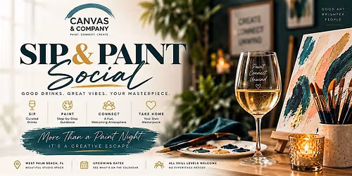Social Sip & Paint @ Canvas & Company | BYOB | WPB | 18+
