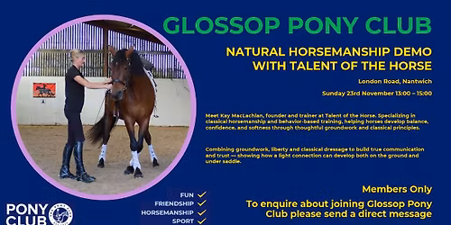 Glossop Pony Club - Natural Horsemanship Demo with Talent of the Horse