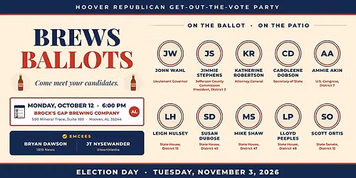 "BREWS & BALLOTS" at Brock's Gap Brewing Company