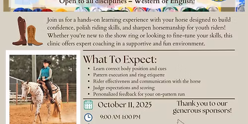 4-H and FFA Horsemanship/ Equitation Clinic