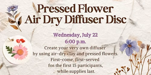 Pressed Flower Air Dry Diffuser Disc