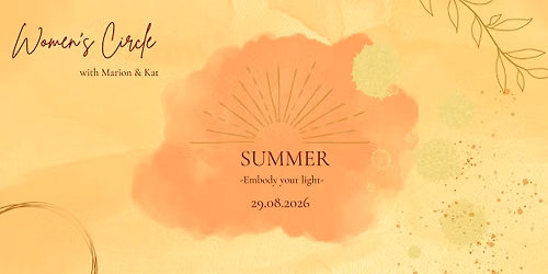 Womens Circle - Summer - Embodying your light