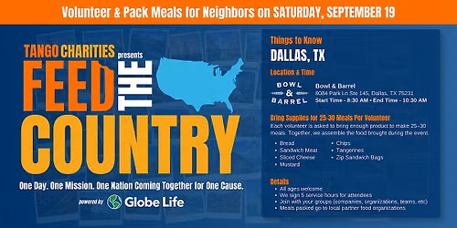 Feed The Country Dallas: A Nationwide Day of Volunteering to Pack Meals