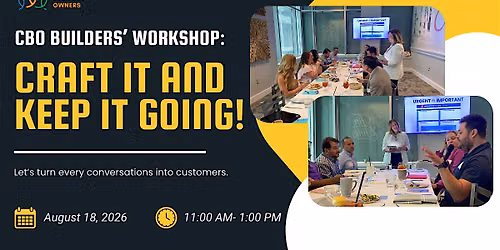 CBO Builders' Workshop: Craft it and Keep it Going!