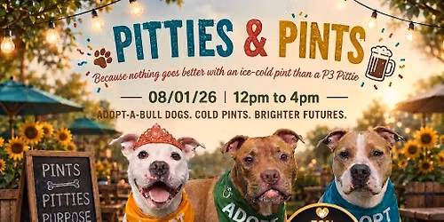Pitties & Pints Adoption Event with P3 \ud83d\udc3e\ud83c\udf7b