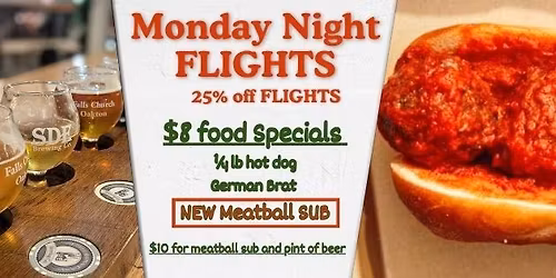 Monday Night Flights & Food Specials