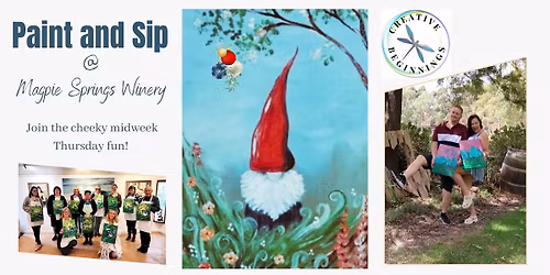 Paint and Sip -'Christmas Gnome' at Magpie Springs Winery 