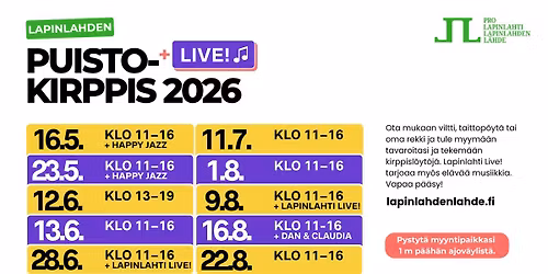 Lapinlahden L\u00e4hteen puistokirppikset kes\u00e4ll\u00e4 2026