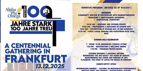 100th Founding Anniversary of Alpha Phi Omega International Fraternity & Sorority